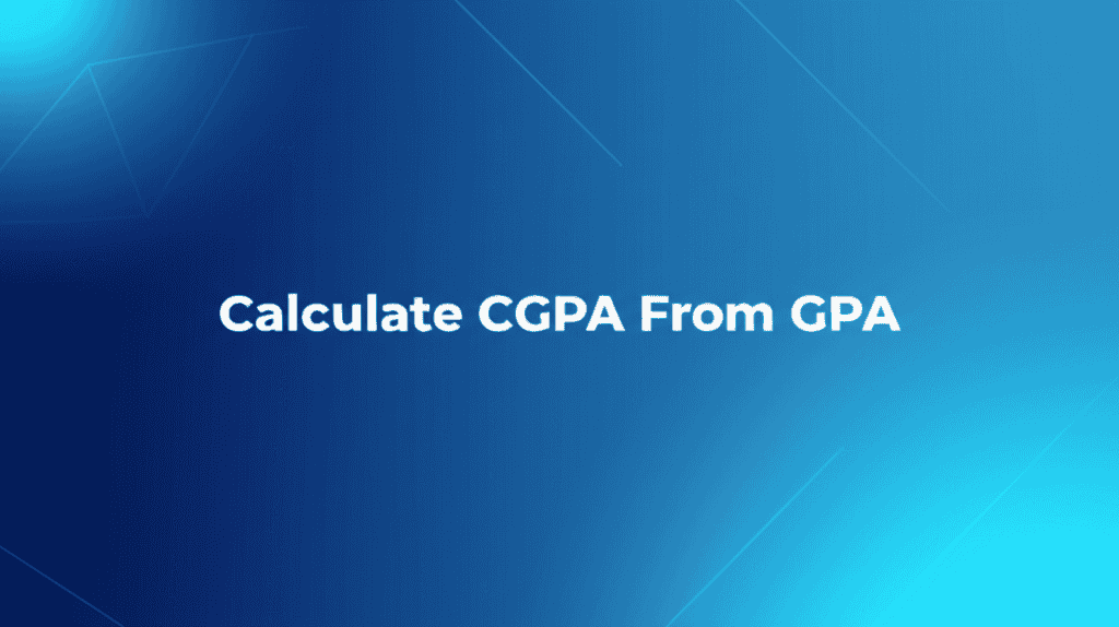 Calculate CGPA From GPA