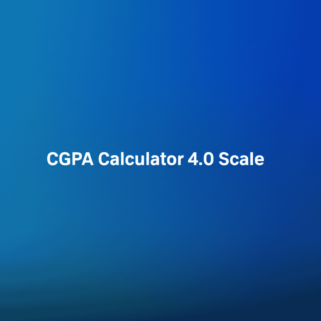 CGPA Calculator 4.0 Scale